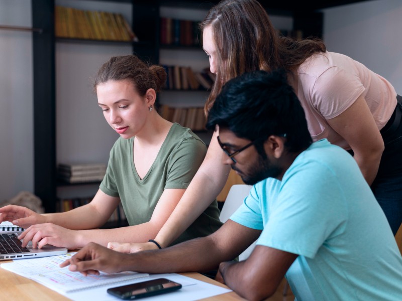 Group Of Students Studying